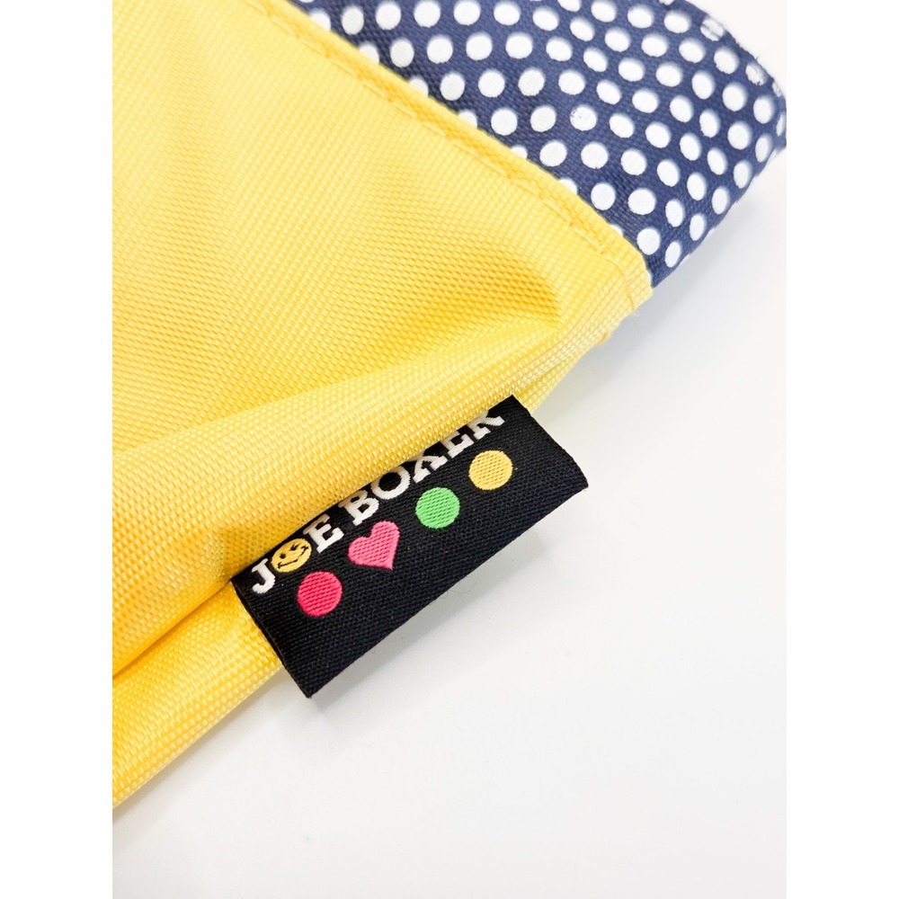 Joe Boxer Mini Spring Summer Zip Tote Yellow Blue Polka Dots Max Loud Y2K - Picture 3 of 9